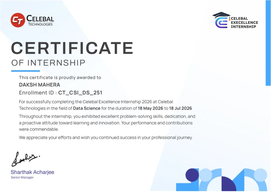 Celebal Excellence Internship — Data Science