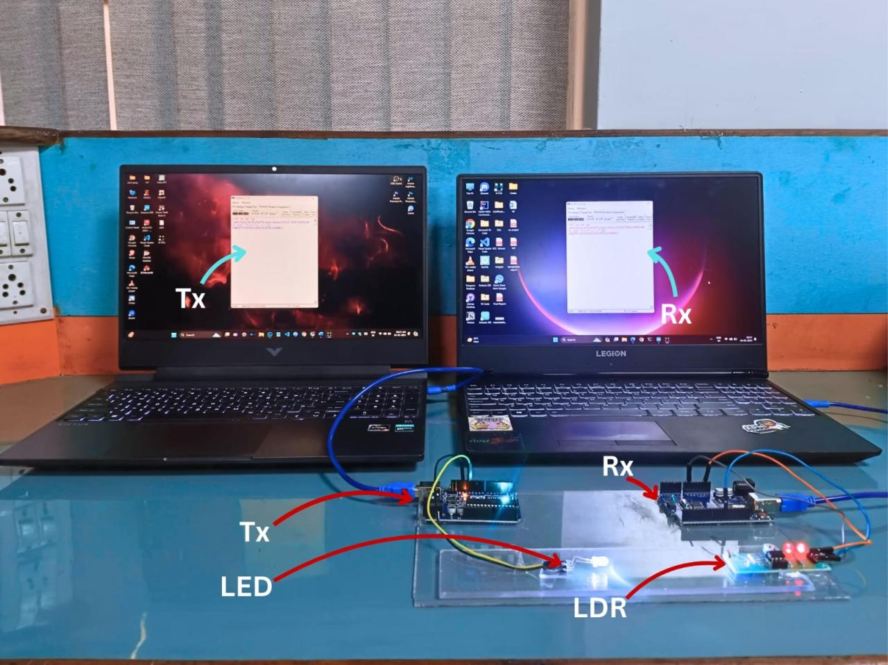 Li-Fi system with Arduino